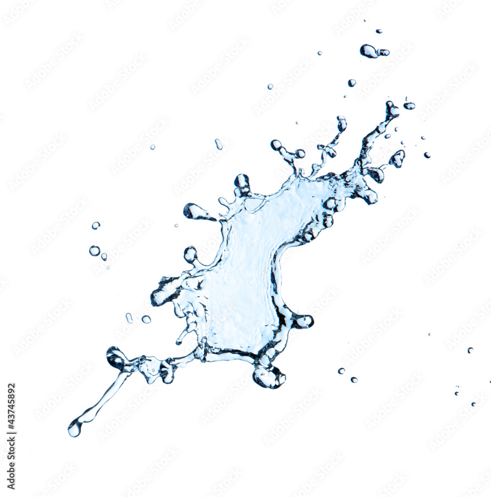 Naklejka premium Water splash over white
