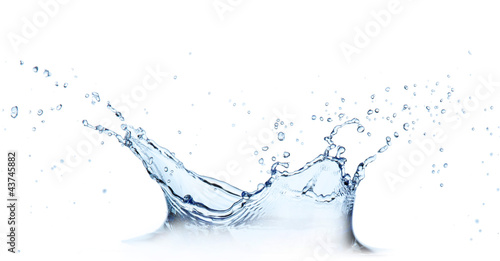 Water splash over white