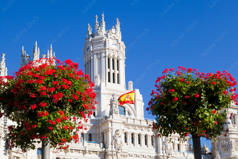 Fototapeta premium Szczegóły Palacio de Comunicaciones przy Plaza de Cibeles w Madri