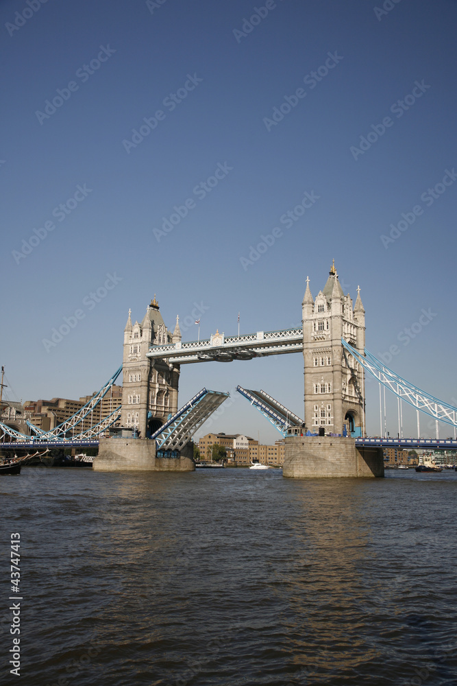 Tower Bridge, lifted.