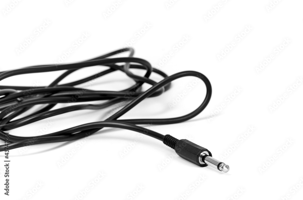 Macro of audio cable Macro of audio cable