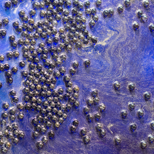 Balls on abstract blue background