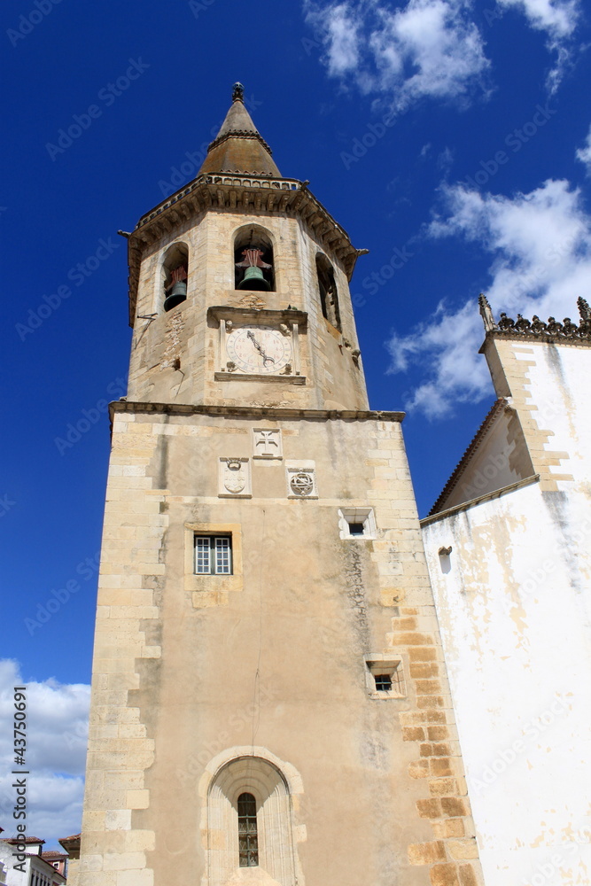 Clock tower of Sao Joao Baptista in Tomar