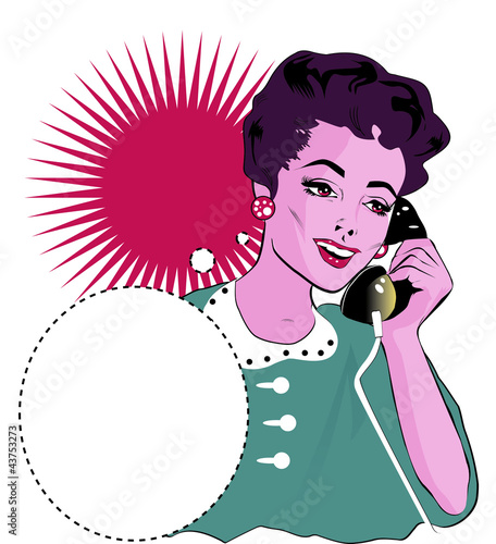 Lady Chatting On The Phone - Pop Art