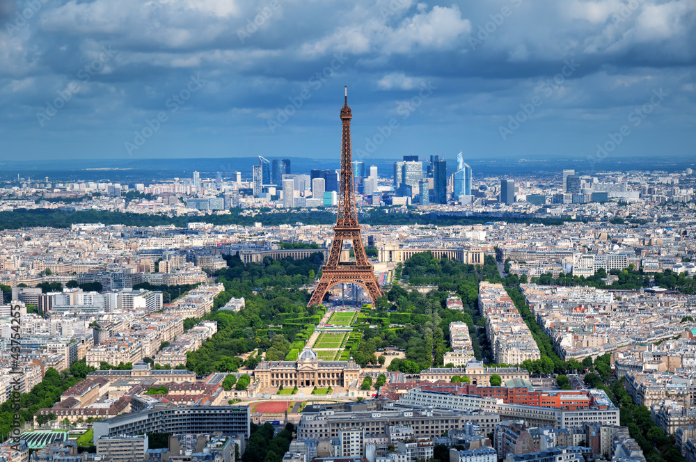 Aerial view of Eiffel Tower, Paris - France