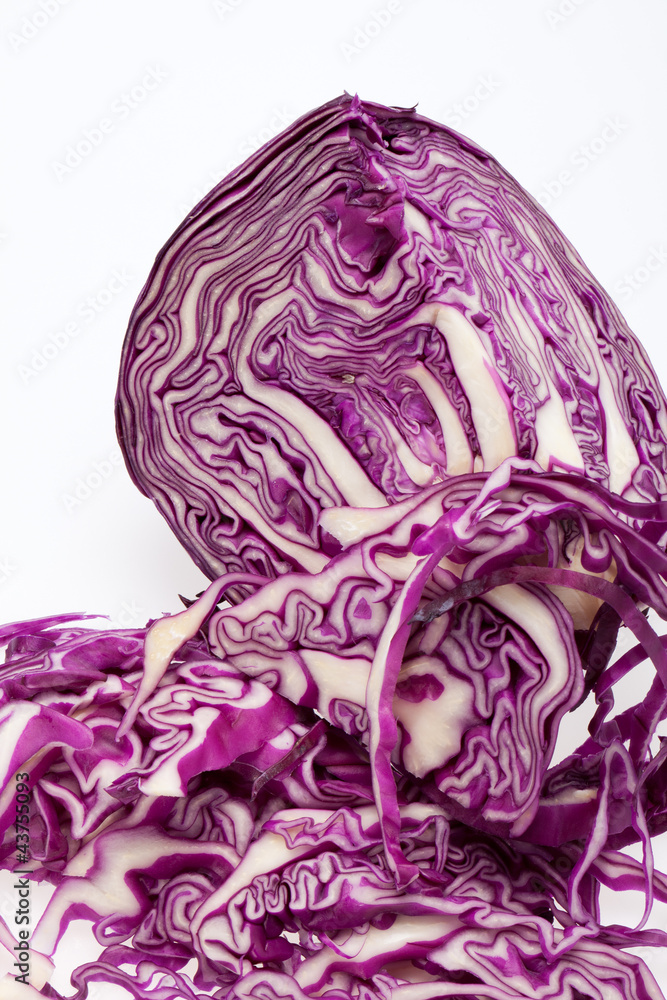 Red Cabbage on White Background Red Cabbage on White Background
