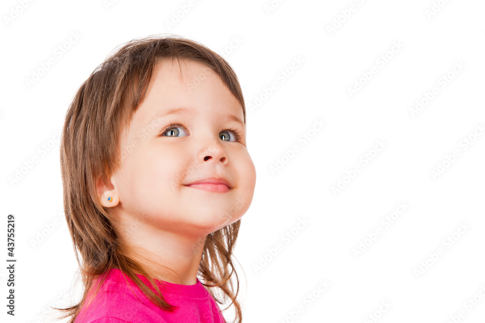 Portrait of a beautiful girl, isolated on white Portrait of a beautiful girl, isolated on white