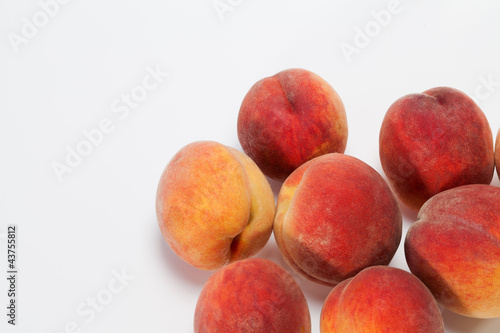 Fresh Peaches isolated on white