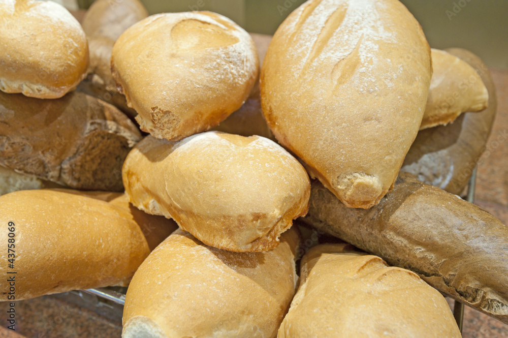 Bread display at a hotel buffet Bread display at a hotel buffet