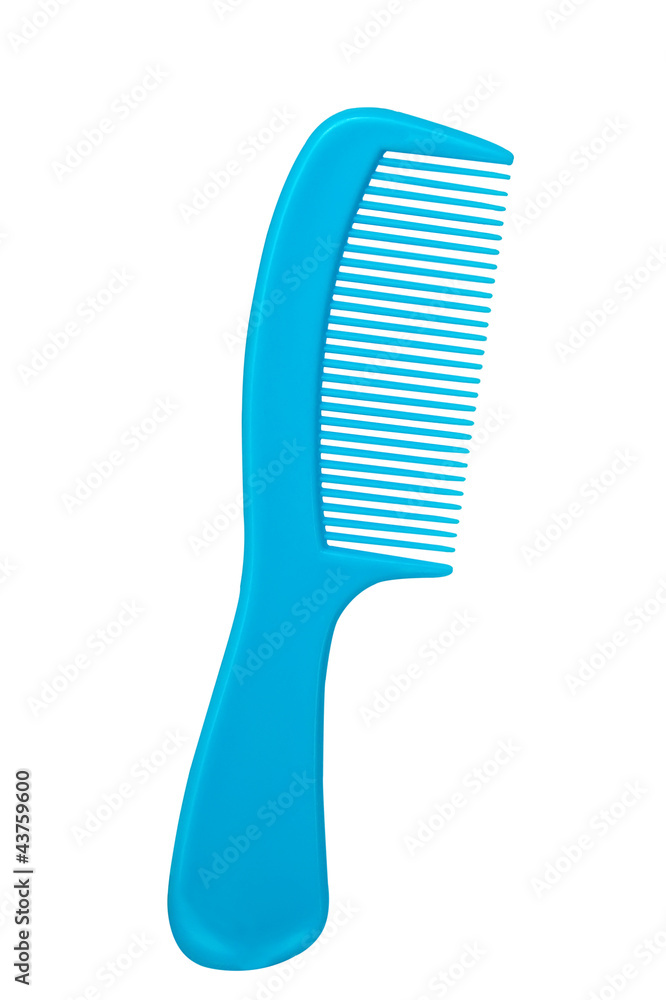 Blue comb isolated on white