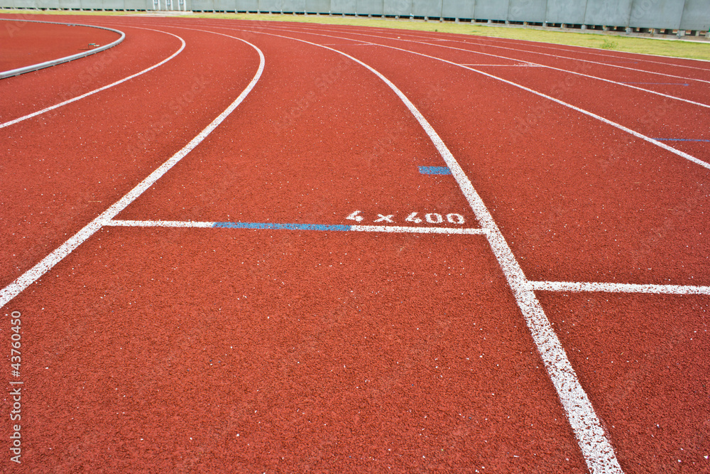 Running track in stadium