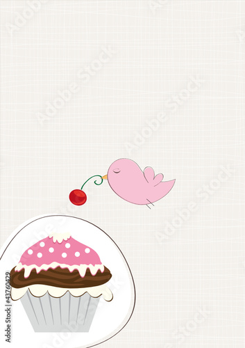 Cupcake mit Kirsche