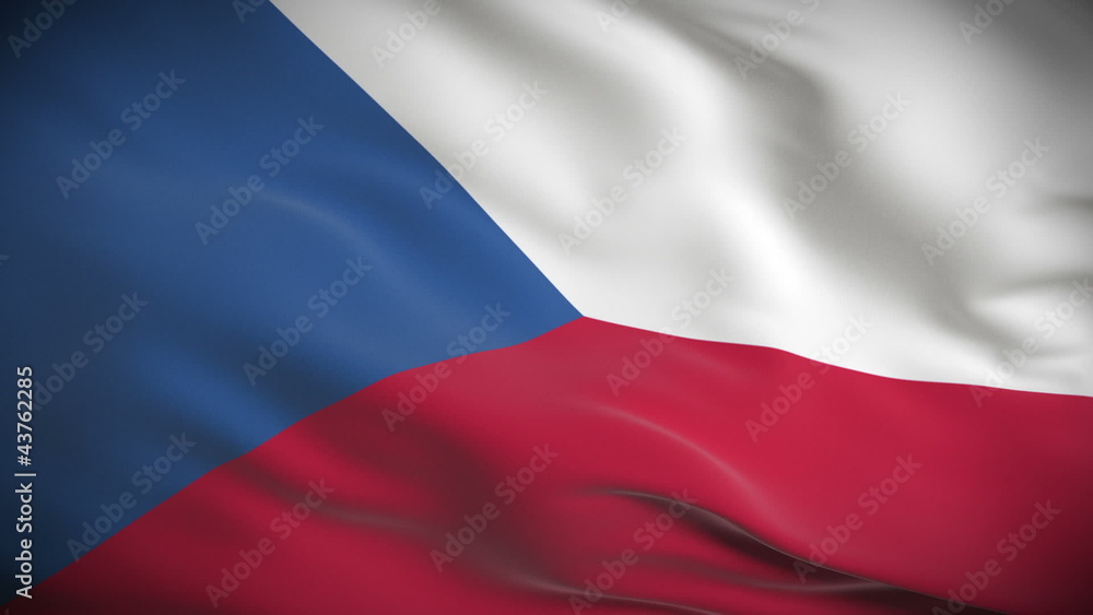 Highly detailed Czech flag ripples in the wind. Looped Highly detailed Czech flag ripples in the wind. Looped