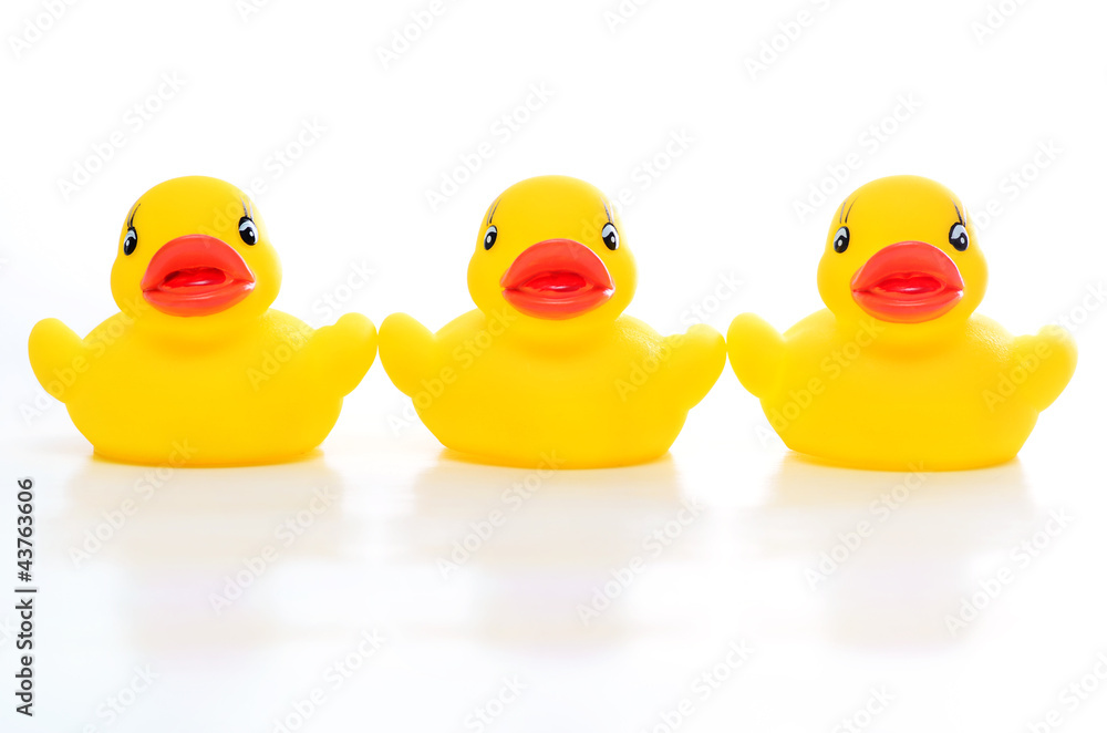 triple of yellow rubber duck triple of yellow rubber duck