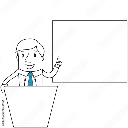 Geschäftsmann, Rednerpult, Präsentation