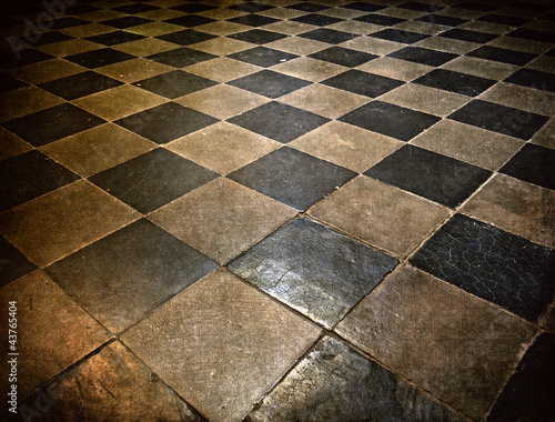 Checkered floor  grunge background