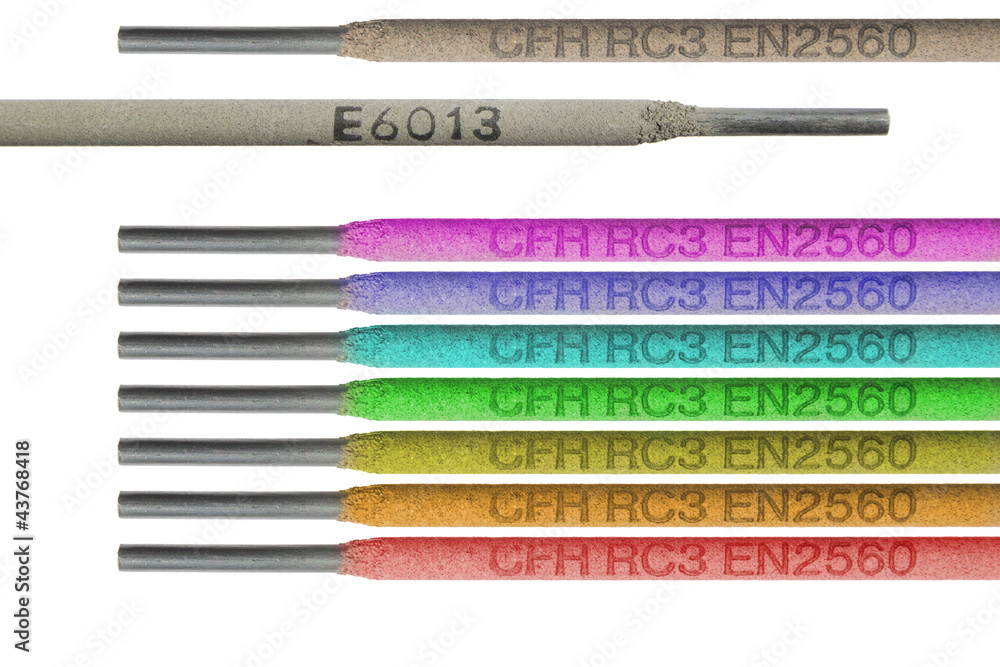 Rainbow welding electrodes - obrazy, fototapety, plakaty 
