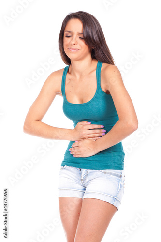 woman with stomach ache