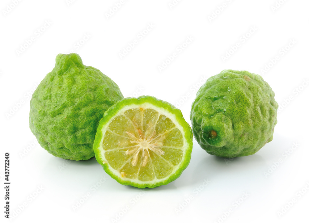 Kaffir lime on white background Kaffir lime on white background