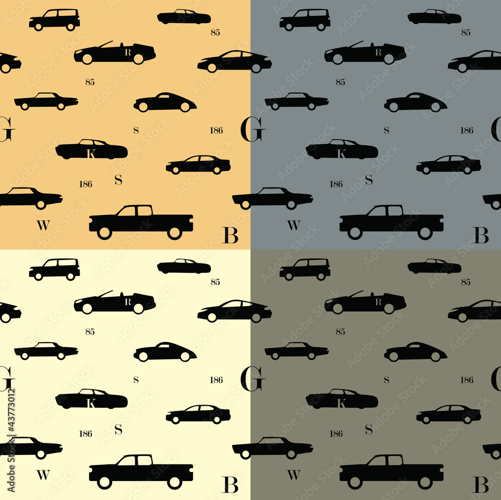 City cars seamless pattern