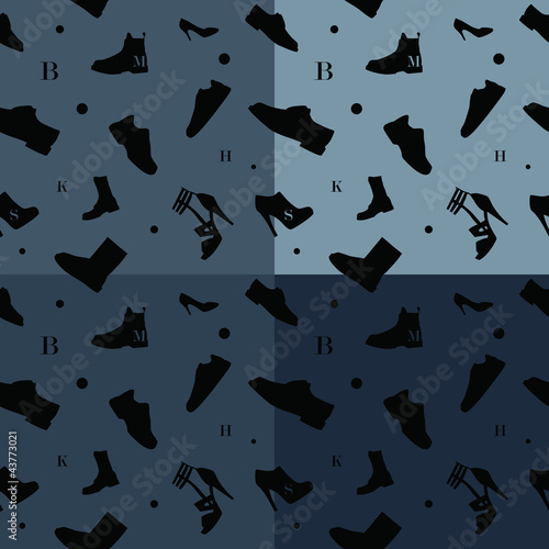 Shoes seamless pattern colors