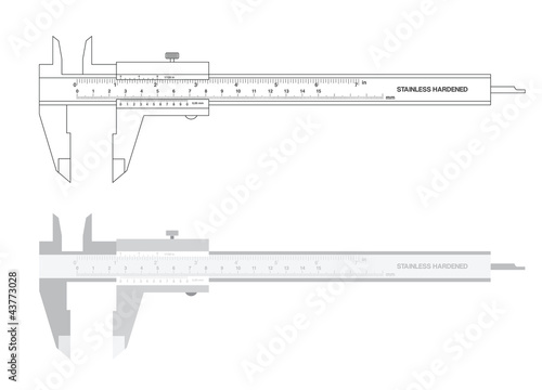 Vernier caliper tool vector illustration