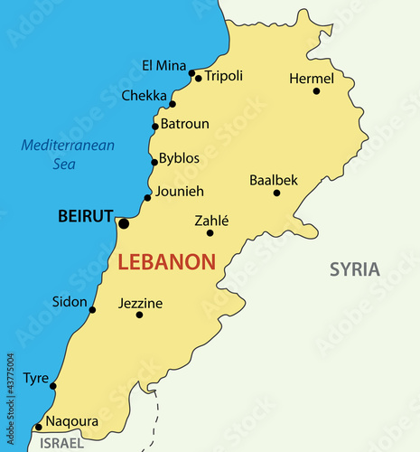 Obraz na plátne Lebanese Republic - Lebanon - vector map
