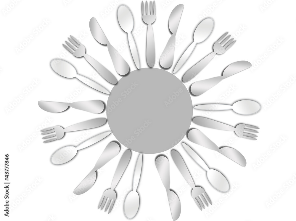 cutlery contemporary pattern in a round shape cutlery contemporary pattern in a round shape