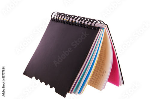 Blank spiral school notebook with tab dividers