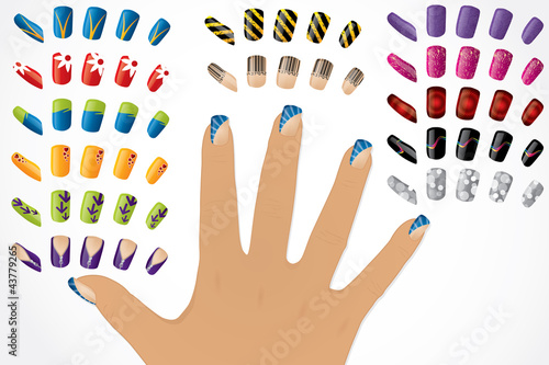 Female hand with painted glossy nails