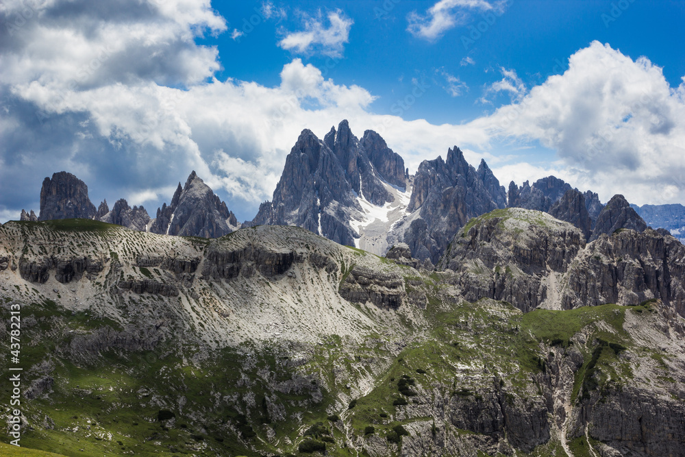 Peaks of the Dolomites of Veneto, Italy.