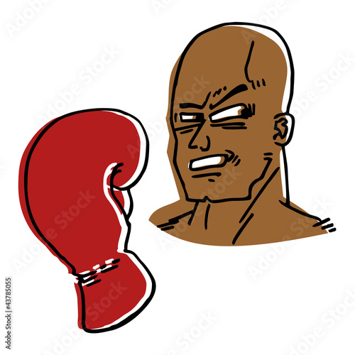 Cartoon boxer man