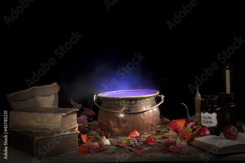 halloween cauldron photo