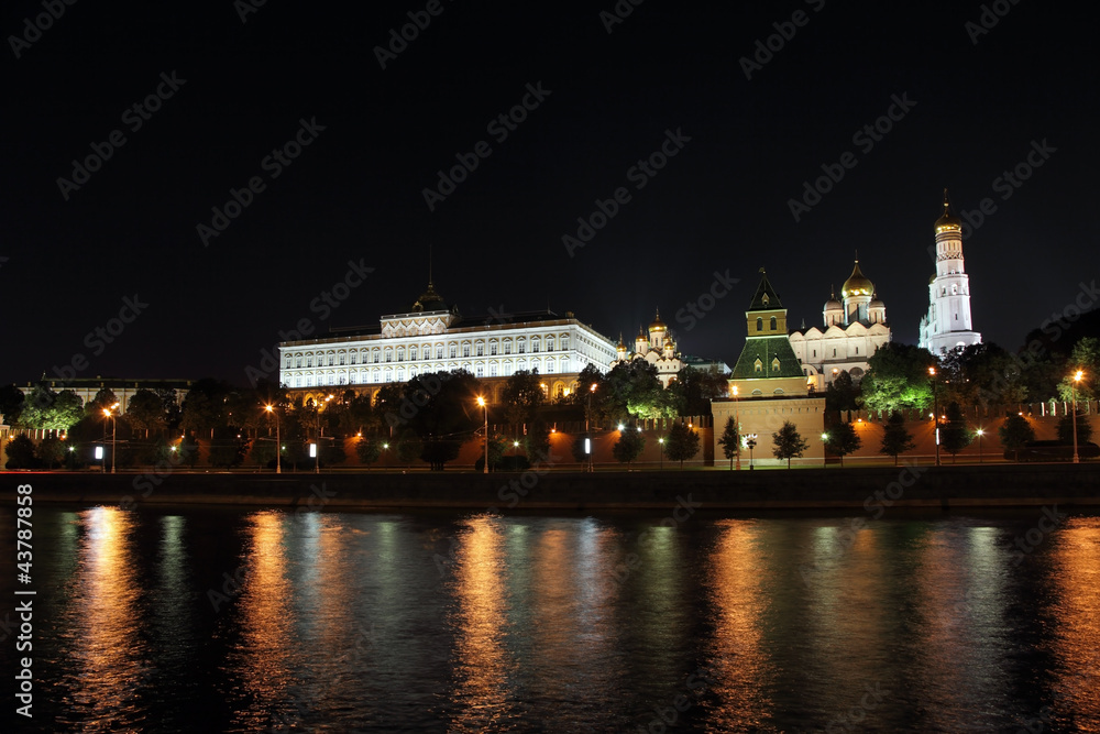 Moscow Kremlin at night.