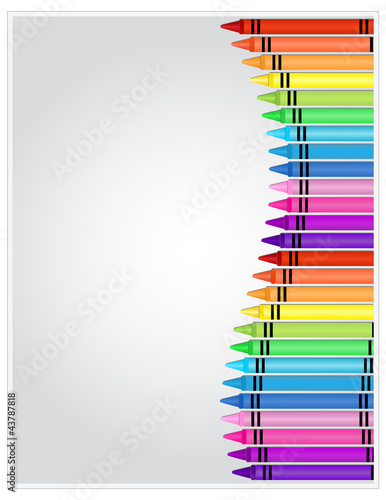 Crayons - Set of crayons displayed on highlighted paper