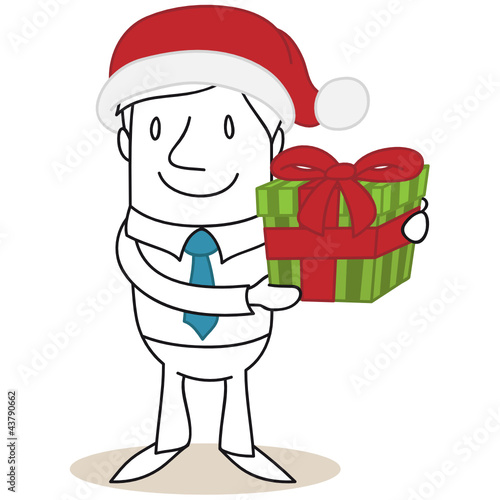 Geschäftsmann, Nikolausmütze, Weihnachtsgeschenk