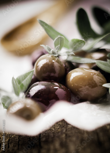 Deliciouss fresh black olives photo