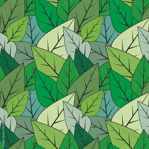 Green seamless abstract leaves vector texture