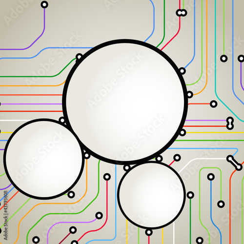 Abstract background of color metro lines with text frame