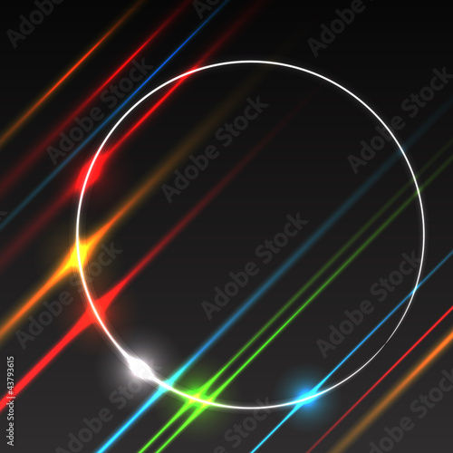 Abstract background of glowing rays on black © tovovan