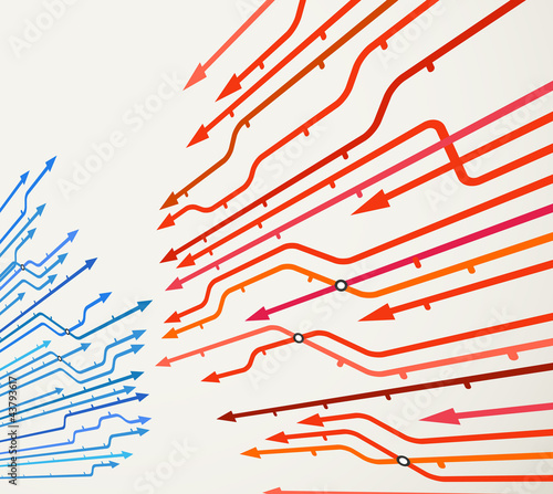 Abstract background of metro lines with arrows