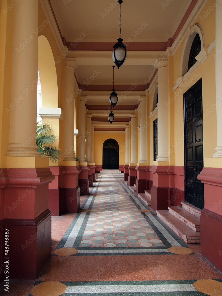 Entrance of the national theater in the Casco Viejo of Panama City, Panama, Central America