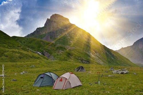 touristic camp near a mountain
