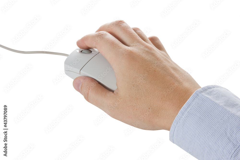Hand with  computer mouse