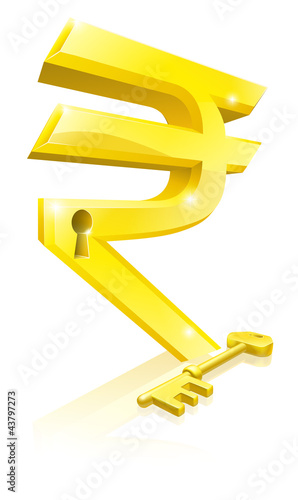 Rupee key lock concept