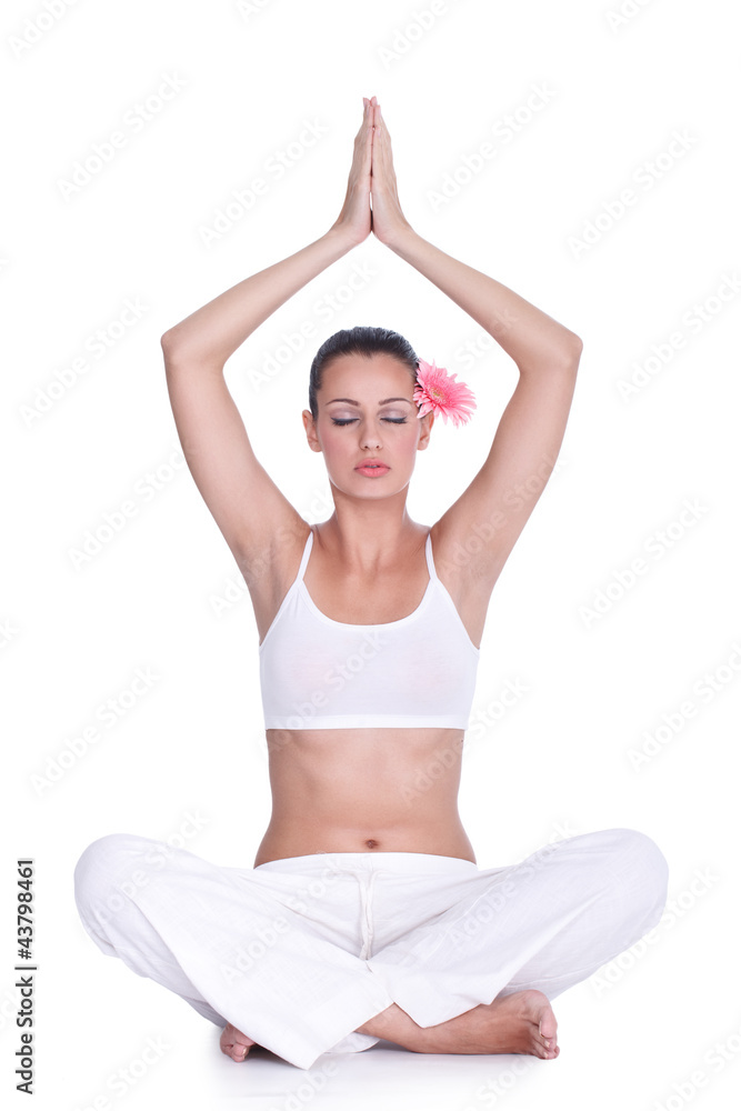 Beautiful woman doing yoga