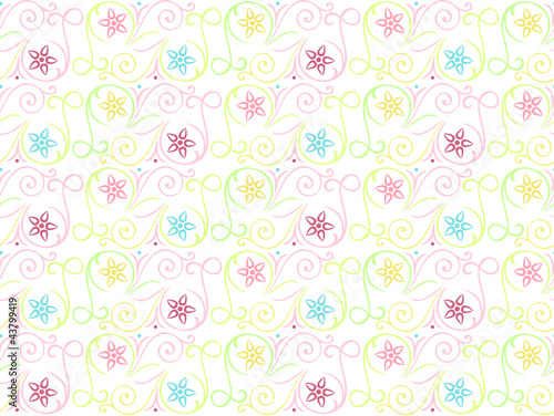 Summer seamless color pattern with  floral motifs