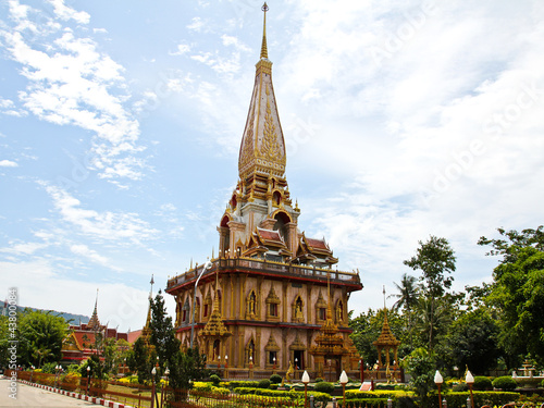 Pagoda in Wat Chalong or Chaitharam Temple, Phuket, Thailand. © doraclub