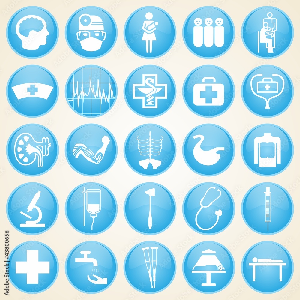 Medical icons, set of design elements, clinical hospital, organs Medical icons, set of design elements, clinical hospital, organs