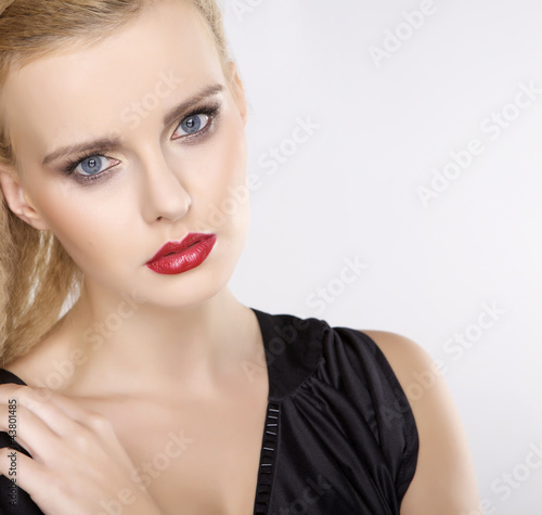 Young pretty woman with beautiful blond hairs